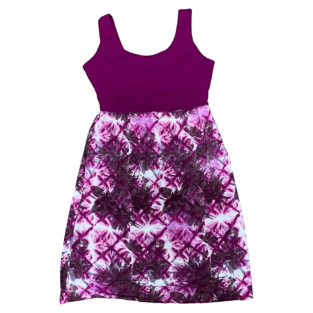 Athleta, Spring Summer Fit & Flare Mini Dress, Purple/Magenta & White, Small